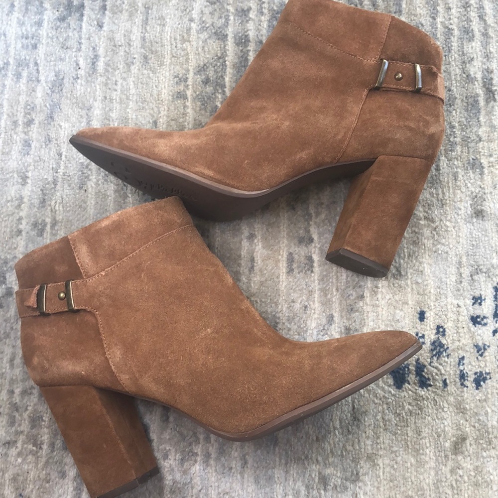 Suede Camel Ankle Boots